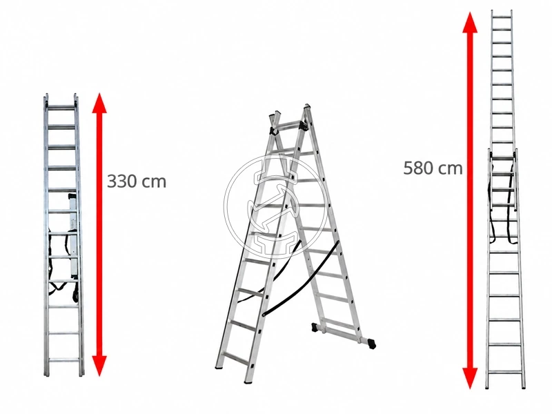 Ztrust kétrészes többcélú létra 2 x 12 fokos | 5,8 m | Alumínium