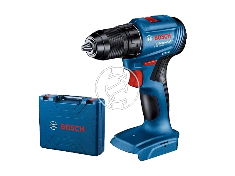 Bosch GSR185-LI akkus fúrócsavarozó tokmányos 18 v | 21, 50 Nm | Szénkefementes | Akku és töltő nélkül | Kofferben