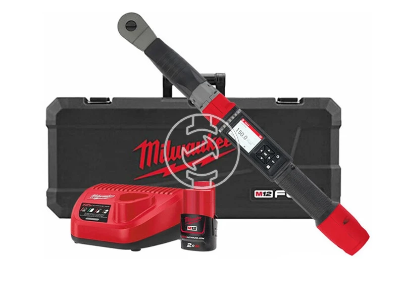 Milwaukee M12ONEFTR12-201C akkus digitális kézi nyomatékkulcs 12 V | 16,9 - 203,4 Nm | 1/2 inch | Szénkefementes | 1 x 2 Ah akku + töltő