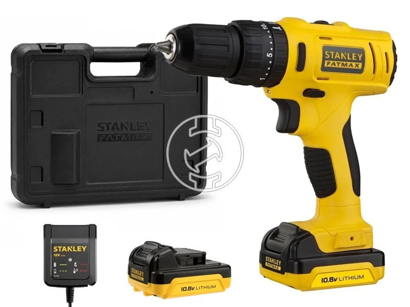 Stanley Fatmax FMC021S2-QW akkus ütvefúró-csavarozó 10,8 v | 26 Nm | 10 mm | Szénkefés | 2 x 1,5 Ah akku + töltő | Kofferben