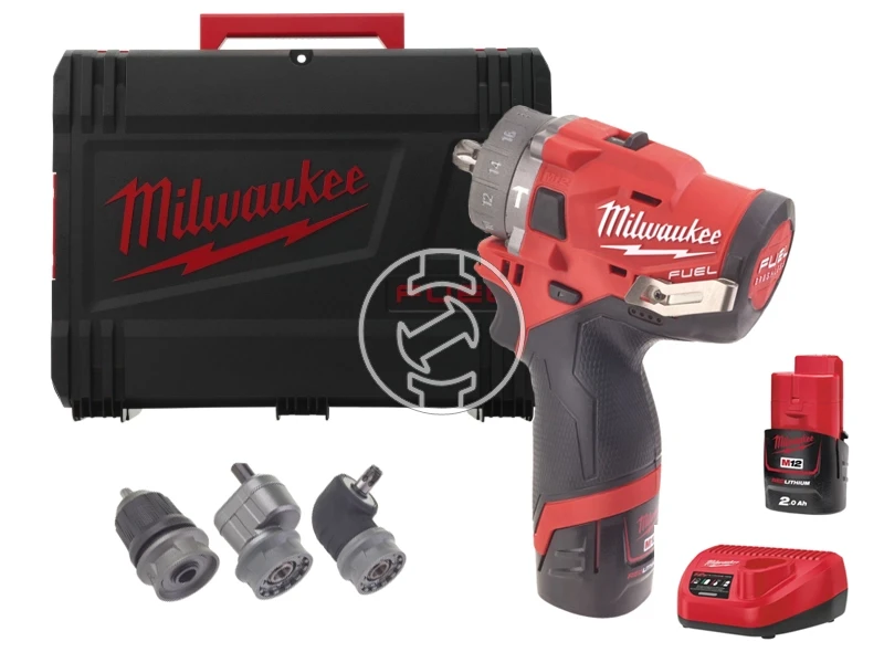 Milwaukee M12 FPDXKIT-202X akkus ütvefúró-csavarozó 12 V | 44 Nm | 0 - 13 mm | Szénkefementes | 2 x 2 Ah akku + töltő | Heavy Duty kofferben