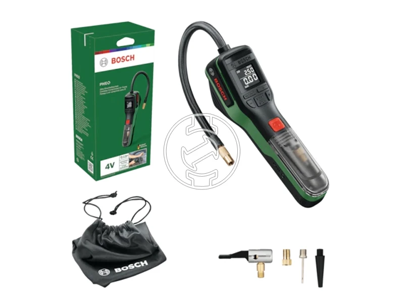 Bosch PNEO akkus pumpa 3,6 v | 10 l/perc | 0 - 10,3 bar | Szénkefés | Hálózati adapter | Kartondobozban