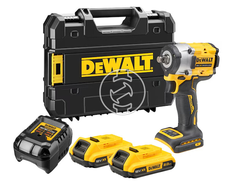 DeWalt DCF921D2T-QW akkus ütvecsavarozó 18 V | 406 Nm | 1/2 inch | Szénkefementes | 2 x 2 Ah akku + töltõ | TSTAK kofferben