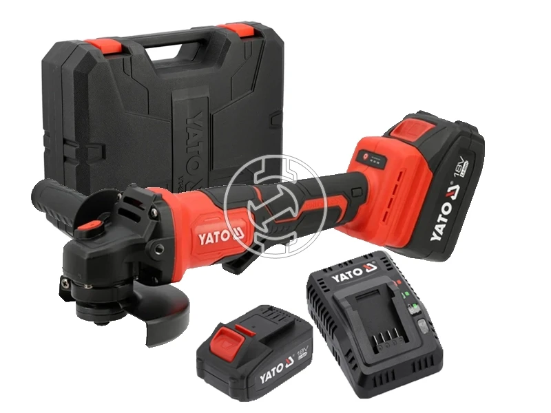 Yato YT-828255 akkus sarokcsiszoló 18 v | 125 mm | 5000, 7000, 9000 rpm | Szénkefementes | 2 x 4 Ah akku + töltő | Kofferben