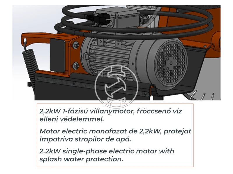 ZIVtec KTV400EF elektromos asztali téglavágó gép 230 V | 2200 W | 450 mm | Vágási mélység 145 mm | Tárcsaátmérő 400 x 25,4 mm