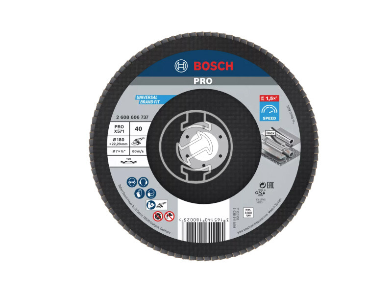 Bosch PRO X571 lamellás csiszolótárcsa 180 mm, G40