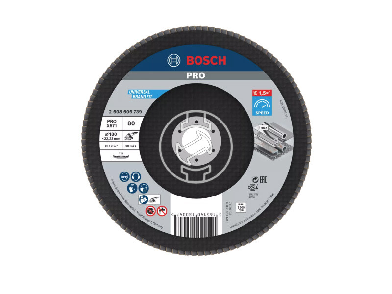 Bosch PRO X571 lamellás csiszolótárcsa 180 mm, G80