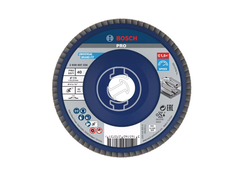 Bosch PRO X571 lamellás csiszolótárcsa 115 mm, G40