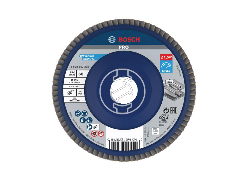 Bosch PRO X571 lamellás csiszolótárcsa 115 mm, G60