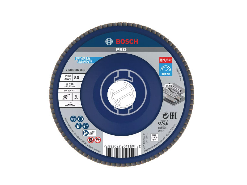 Bosch PRO X571 lamellás csiszolótárcsa 115 mm, G80