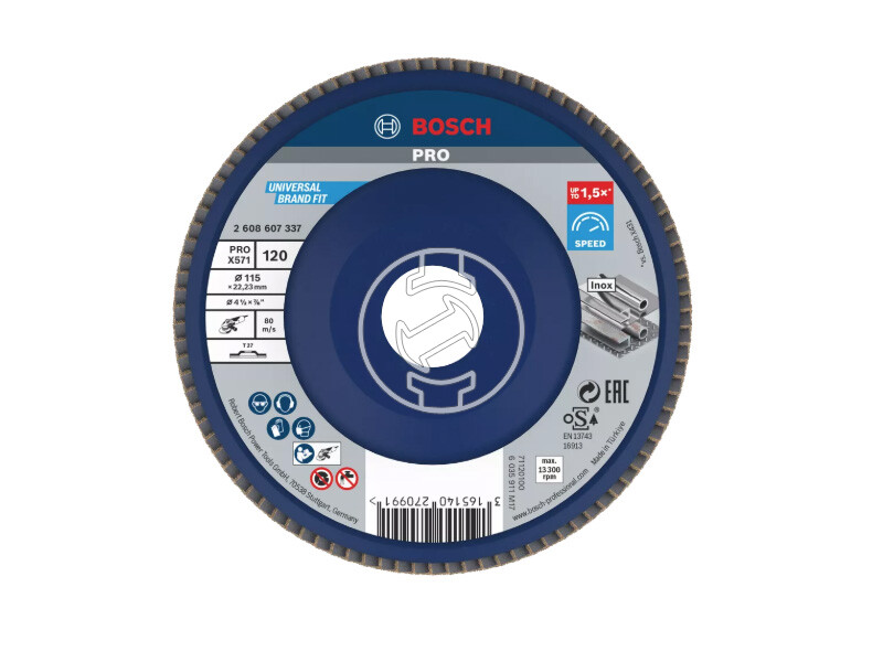 Bosch PRO X571 lamellás csiszolótárcsa 115 mm, G120
