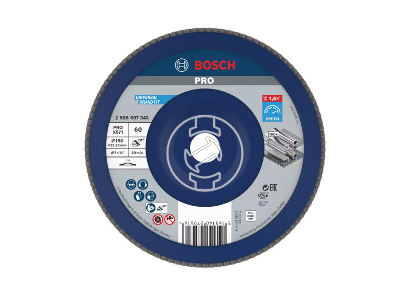 Bosch PRO X571 lamellás csiszolótárcsa 180 mm, G60