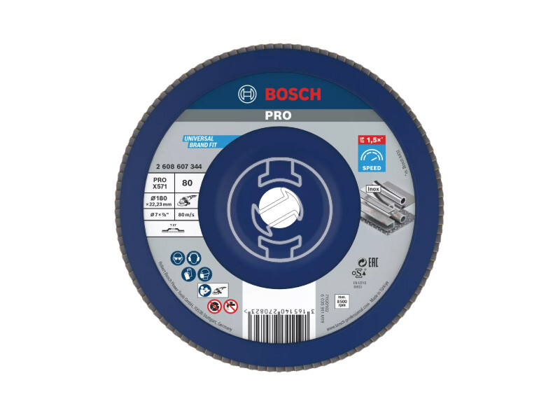 Bosch PRO X571 lamellás csiszolótárcsa 180 mm, G80