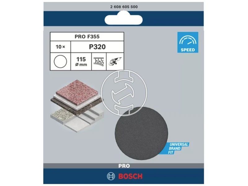 Bosch PRO F355 tépőzáras excentercsiszolópapír 115 mm, G320