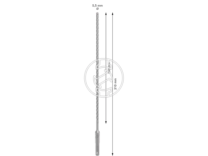 Bosch PRO SDS plus-5X sDS-Plus négyélű fúrószár 5,5 x 250 x 310 mm