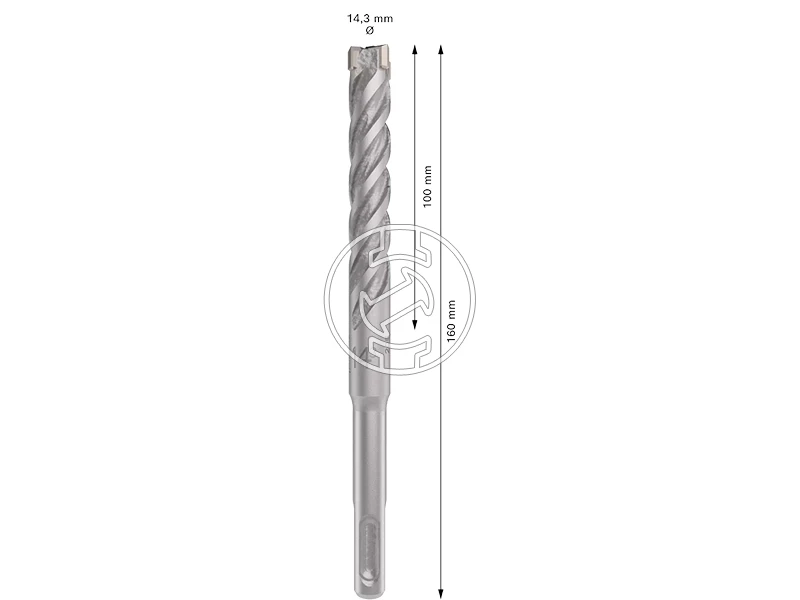 Bosch PRO SDS plus-5X sDS-Plus négyélű fúrószár 14,3 x 100 x 160 mm