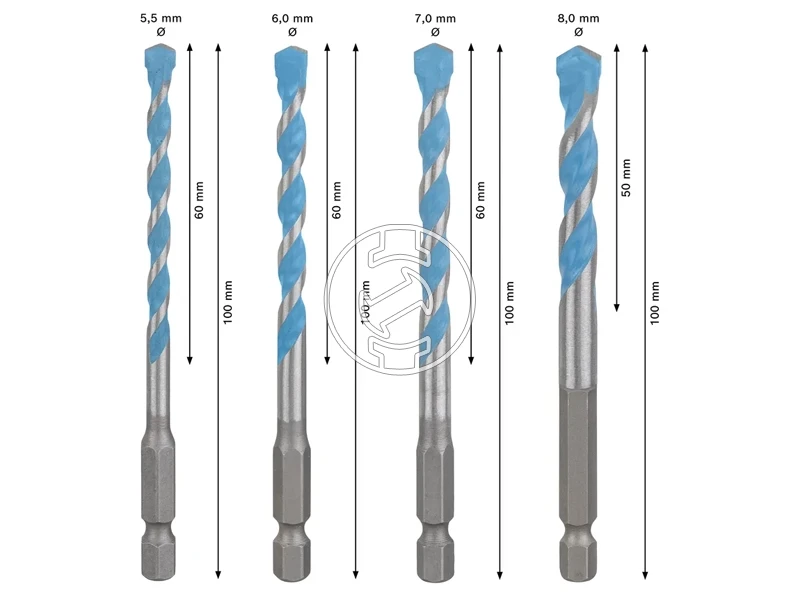 Bosch EXPERT HEX-9 többfunkciós fúrószár készlet 5.5/6/7 /8 mm 4 részes