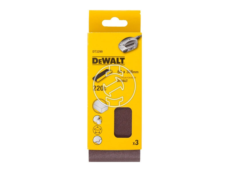DeWalt végtelenített csiszolószalag 64x356mm, 220G 3 db