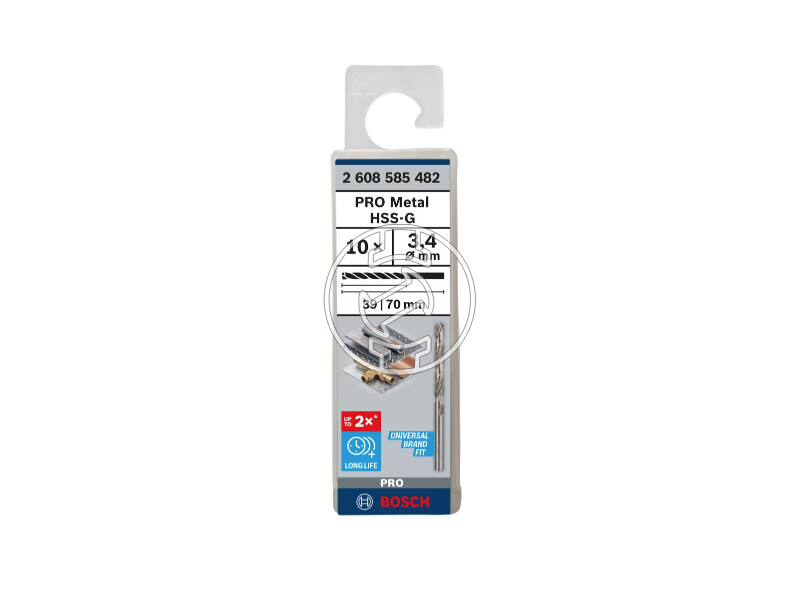 Bosch PRO Metal HSS-G hSS-G fémfúró 3,4 x 39 x 70 mm