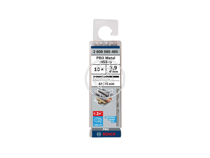 Bosch PRO Metal HSS-G hSS-G fémfúró 3,9 x 43 x 75 mm