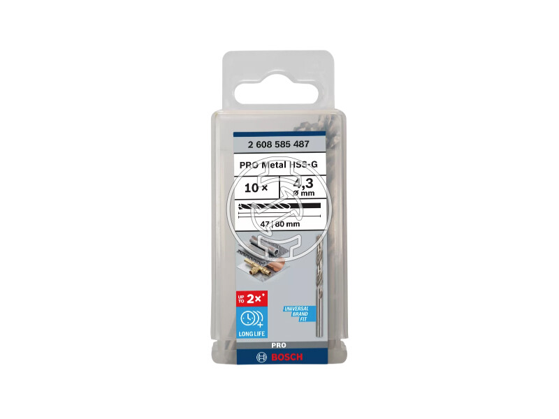 Bosch PRO Metal HSS-G hSS-G fémfúró 4,3 x 47 x 80 mm