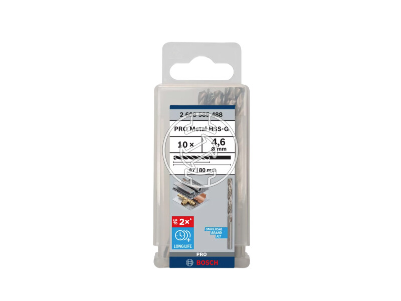 Bosch PRO Metal HSS-G hSS-G fémfúró 4,6 x 47 x 80 mm