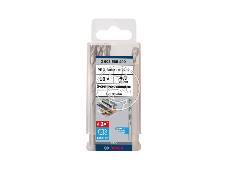 Bosch PRO Metal HSS-G hSS-G fémfúró 4,9 x 52 x 86 mm