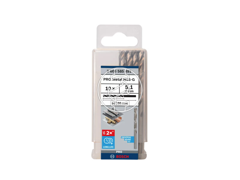 Bosch PRO Metal HSS-G hSS-G fémfúró 5,1 x 52 x 86 mm
