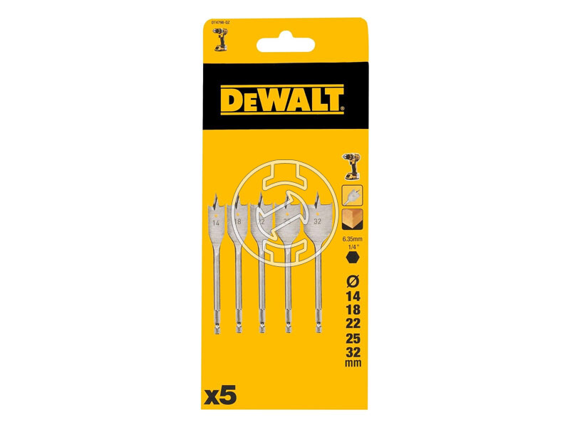 DeWalt 5 részes laposfúró készlet