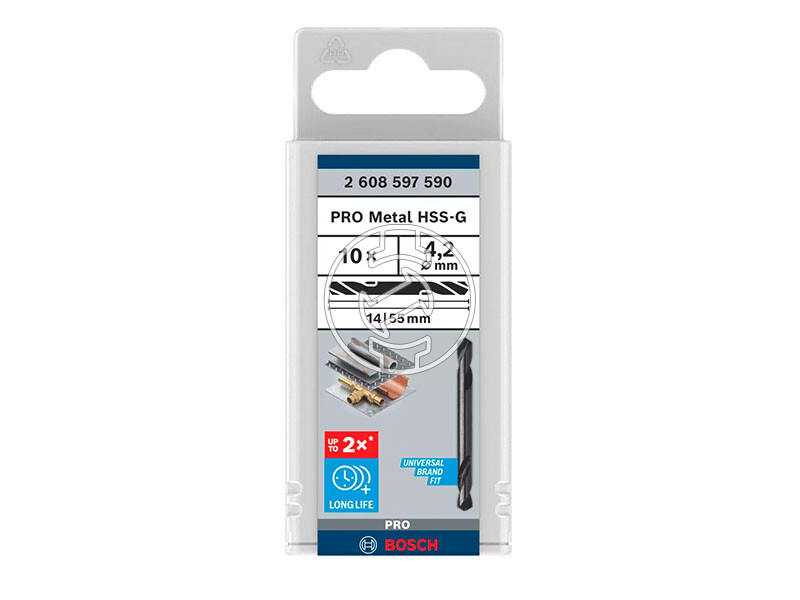 Bosch PRO Metal HSS-G hSS-G kétvégű fúró 4,2 x 14 x 55 mm