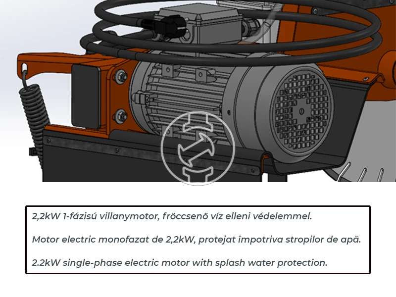ZIVtec KTV400E elektromos asztali téglavágógép 230 V | 2200 W | 450 mm | Vágási mélység 145 mm | Tárcsaátmérő 400 x 25,4 mm