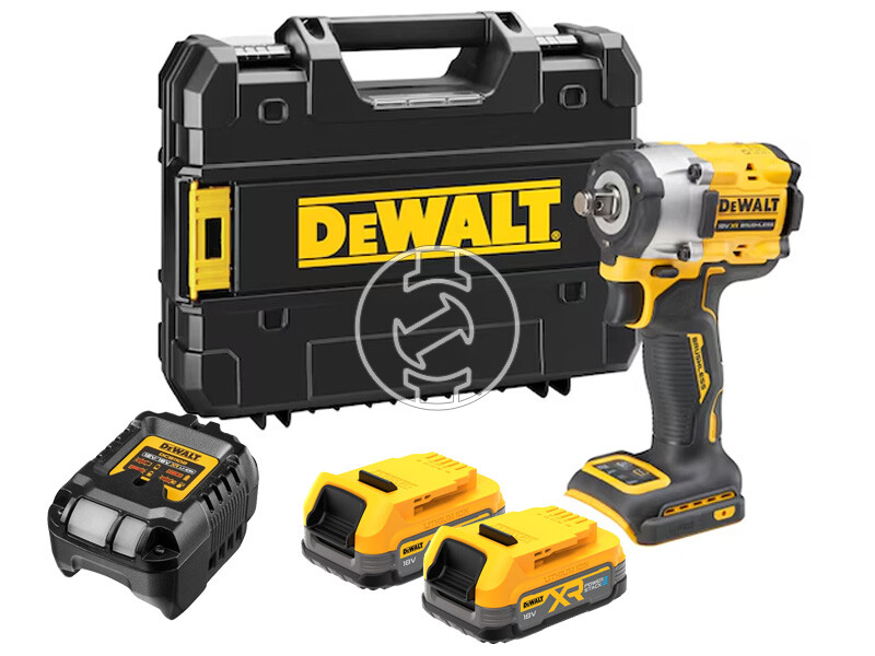 DeWalt DCF921E2T-QW akkus ütvecsavarozó 18 V | 406 Nm | 1/2 inch | Szénkefementes | 2 x 1,7 Ah akku + töltõ | TSTAK kofferben