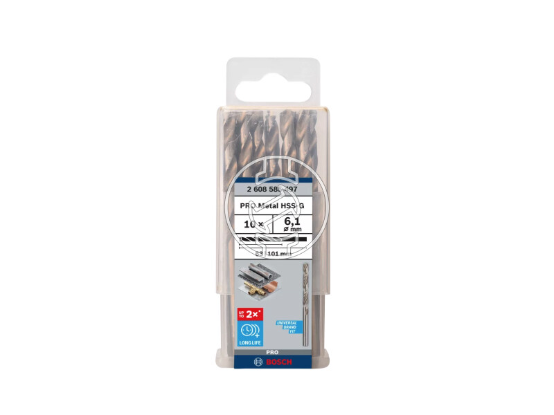 Bosch PRO Metal HSS-G hSS-G fémfúró 6,1 x 63 x 101 mm
