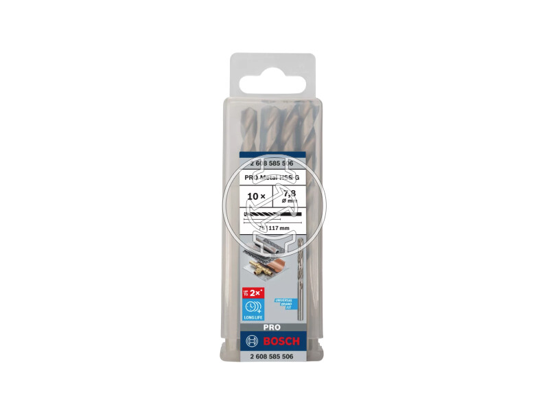 Bosch PRO Metal HSS-G hSS-G fémfúró 7,8 x 75 x 117 mm
