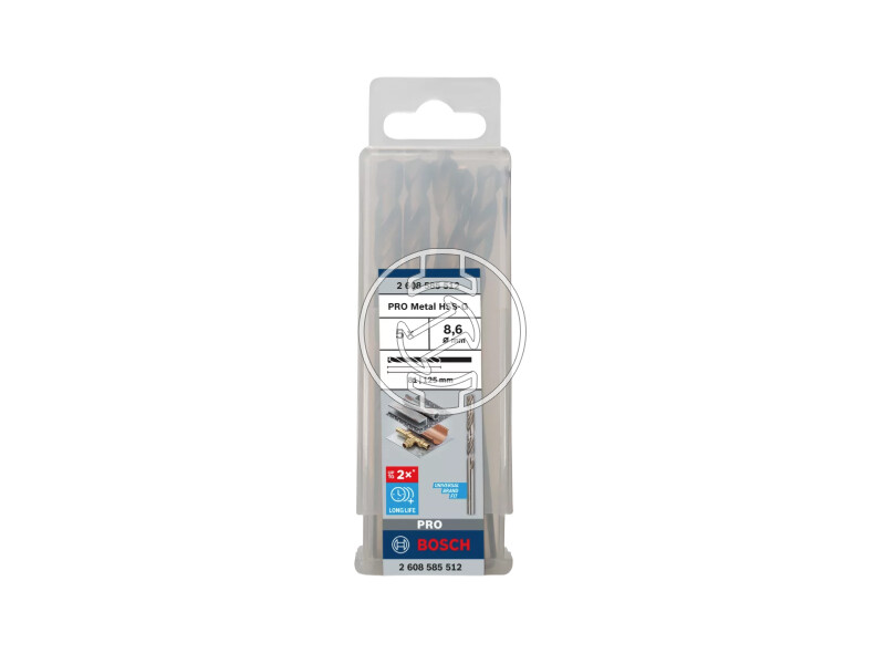 Bosch PRO Metal HSS-G hSS-G fémfúró 8,6 x 81 x 125 mm