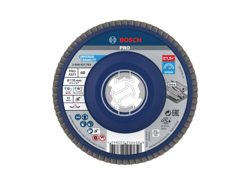 Bosch PRO X571 X-Lock lamellás csiszolótárcsa 115 mm, G40