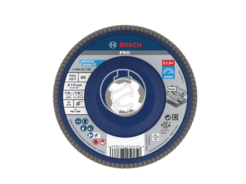 Bosch PRO X571 X-Lock lamellás csiszolótárcsa 115 mm, G80