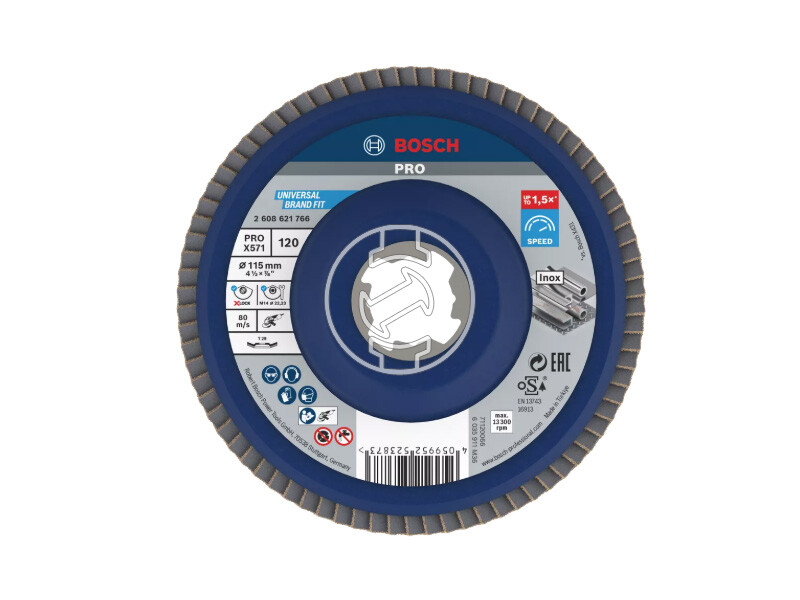 Bosch PRO X571 X-Lock lamellás csiszolótárcsa 115 mm, G120