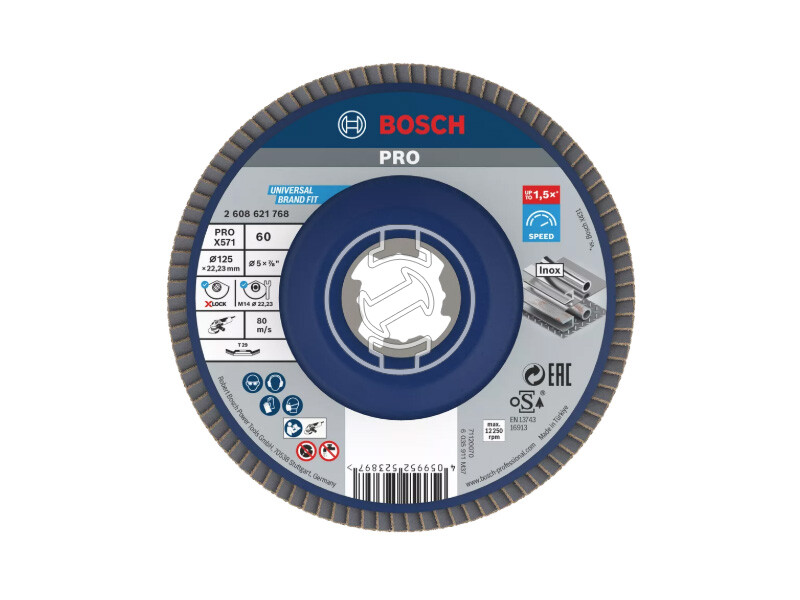 Bosch PRO X571 X-Lock lamellás csiszolótárcsa 125 mm, G60