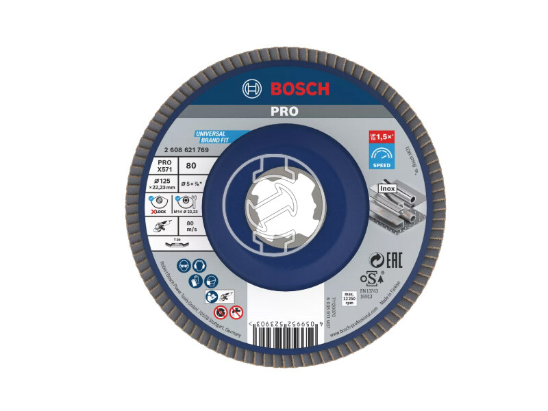 Bosch PRO X571 X-Lock lamellás csiszolótárcsa 125 mm, G80