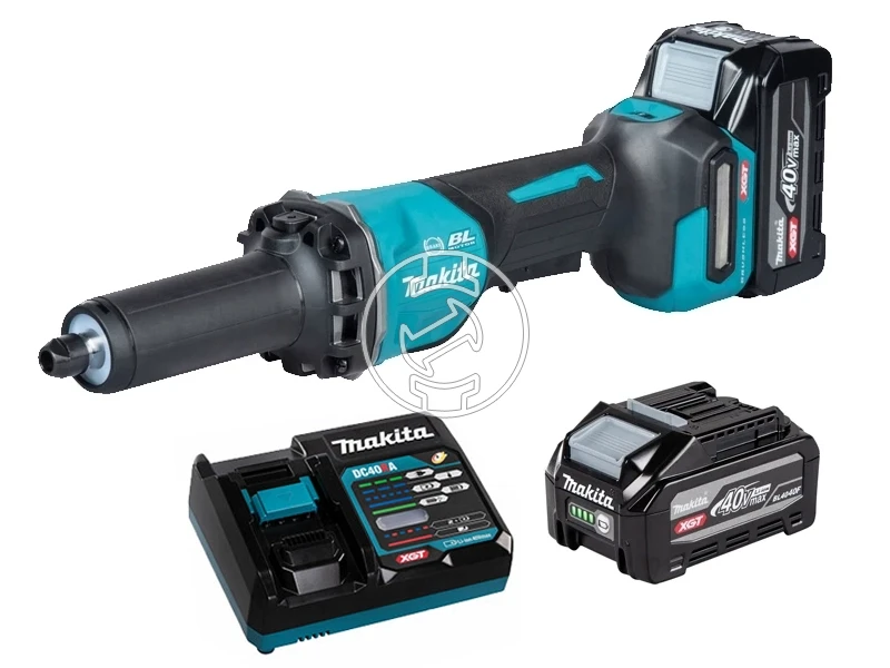 Makita GD002GU201 akkus egyenes csiszoló 40 V | 6 mm | Szénkefementes | 2 x 4 Ah akku + töltő | MakPac-ban