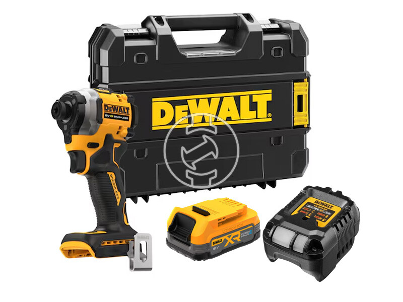 DeWalt DCF850E1T-QW akkus ütvecsavarozó bitbefogással 18 V | 206 Nm | 1/4 bit | Szénkefementes | 1 x 1,7 Ah akku + töltõ | TSTAK kofferben