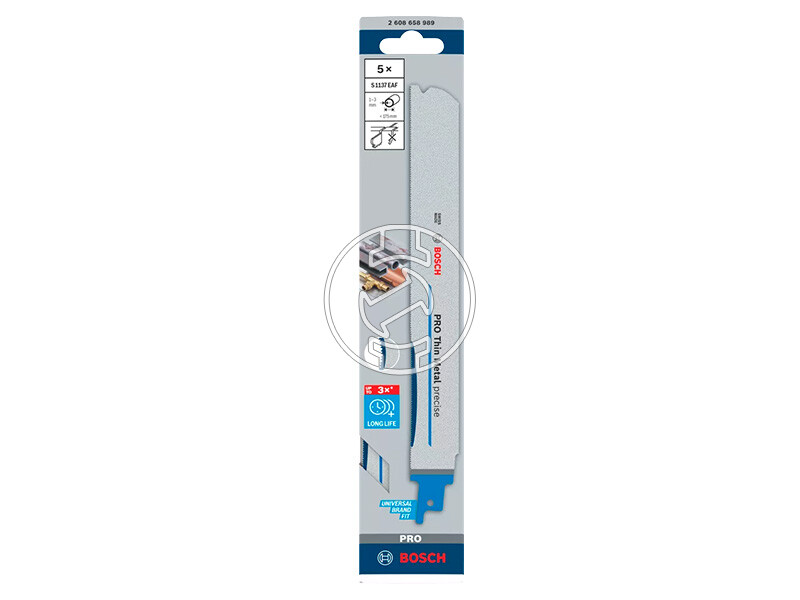 Bosch PRO Thin Metal S1137EAF orrfűrészlap fémhez 1,1 x 25 x 225 mm, 5 db