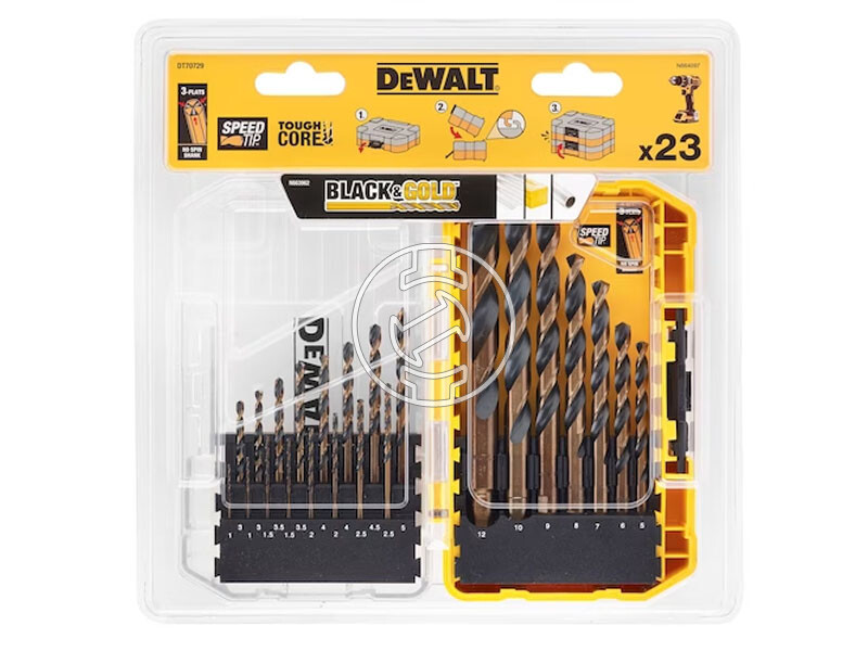 DeWalt Black&Gold hSS-G-TIN fúrószár készlet 23 db