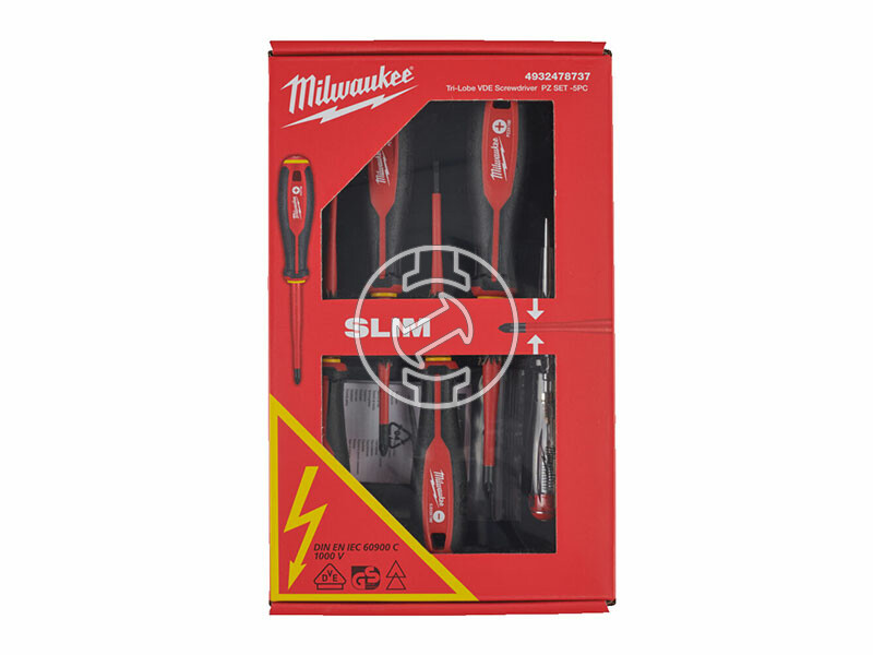 Milwaukee VDE 5 részes szigetelt csavarhúzó készlet 3 oldalú markolattal