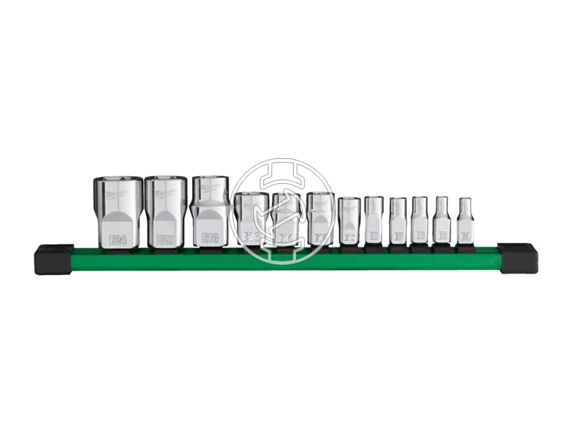 Milwaukee 12 részes dugókulcs készlet 1/4 inch, 3/8 inch, 1/2 inch TORX külső