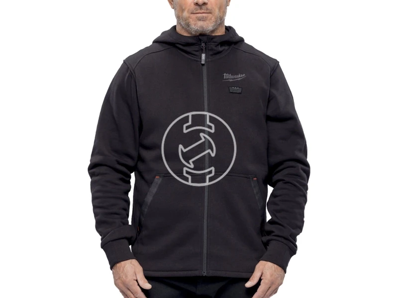 Milwaukee M12 HHBL5-0 fekete kapucnis fűthető pulóver XXXL