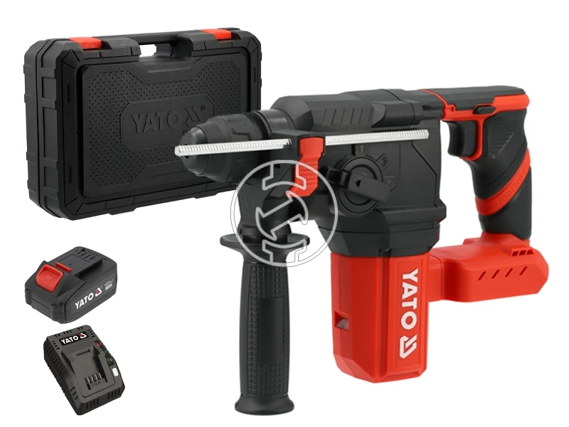 Yato YT-827721 akkus fúró-vésőkalapács 18 V | 2,5 J | Betonban: 22 mm | 2 kg | Szénkefementes | 1 x 4 Ah akku + töltő | Kartondobozban