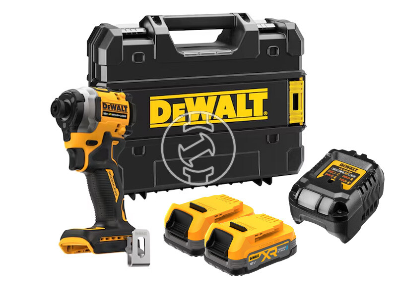 DeWalt DCF850E2T-QW akkus ütvecsavarozó bitbefogással 18 V | 206 Nm | 1/4 bit | Szénkefementes | 2 x 1,7 Ah akku + töltõ | TSTAK kofferben