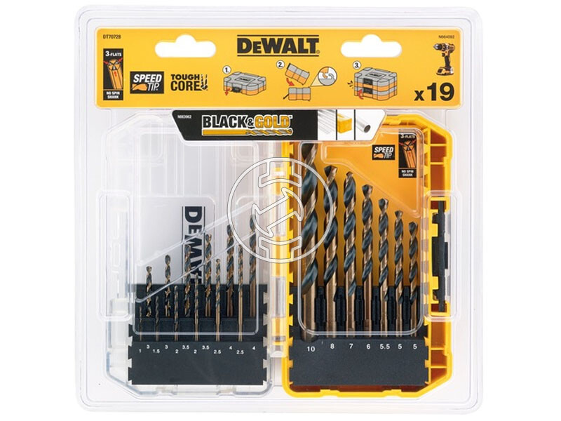 DeWalt Black&Gold hSS-G-TIN fúrószár készlet 19 db